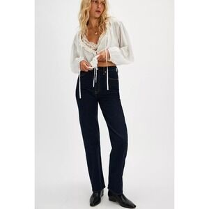 Levi's Premium‎ Ribcage Straight Ultra High Rise Jeans Women's 30 Dark Wash NWOT